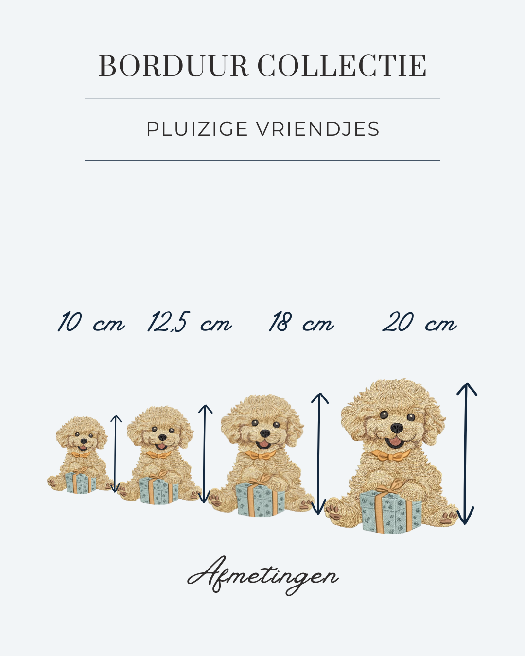 Pluizige vriendjes afmetingen