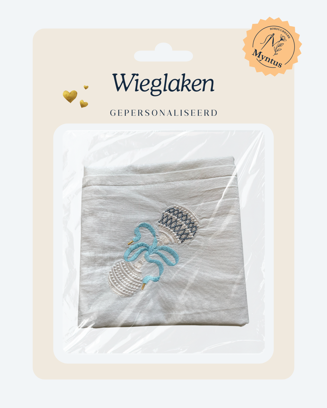 Wieglaken blauwe veter rammelaar webshop