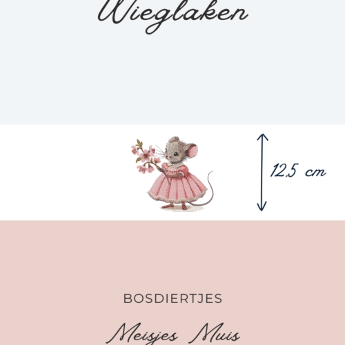 Wieglaken Bosdiertjes - Meisjes Muis 12,5