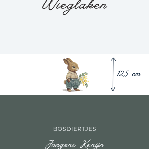 Wieglaken Bosdiertjes Jongens Konijn 12,5