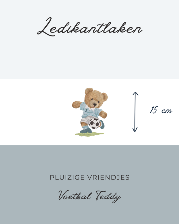 Ledikant laken Pluizige vriendjes - Voetbal Teddy 15