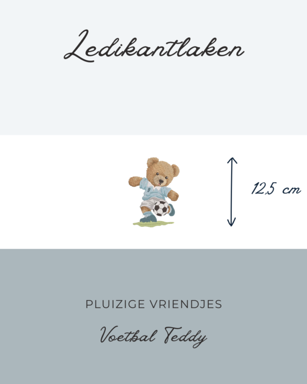 Ledikant laken Pluizige vriendjes - Voetbal Teddy 12,5