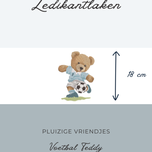 Ledikant laken Pluizige vriendjes - Voetbal Teddy 18
