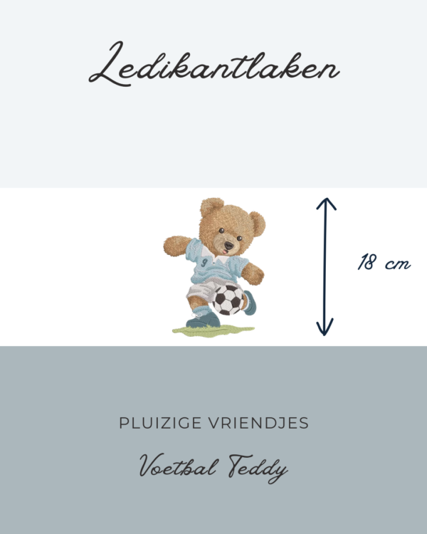 Ledikant laken Pluizige vriendjes - Voetbal Teddy 18