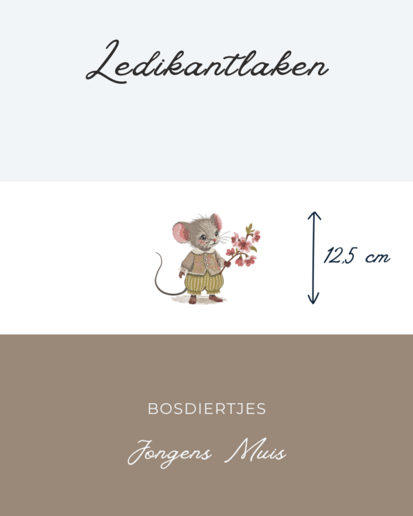 Ledikantlaken Bosdiertje - Jongens Muis 12,5
