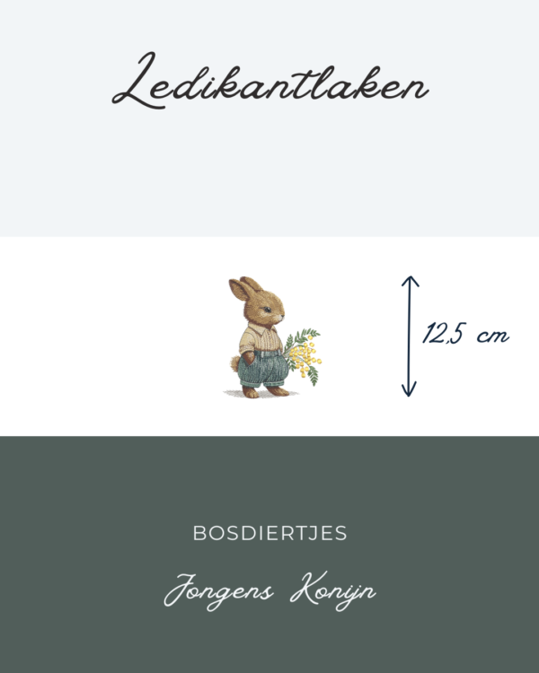 Ledikantlaken Bosdiertje - Jongens konijn 12,5