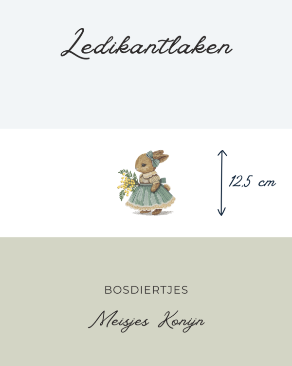Ledikantlaken Bosdiertje - Meisjes Konijn 12,5
