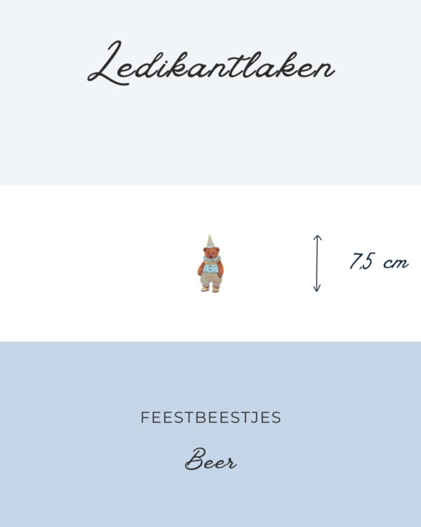 Ledikantlaken Feestbeestjes - Beer 7,5