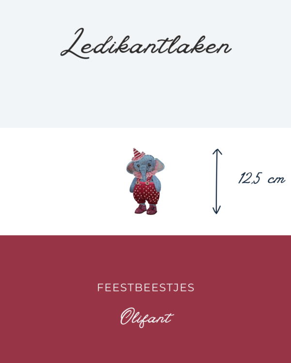 Ledikantlaken Feestbeestjes - Olifant 12,5
