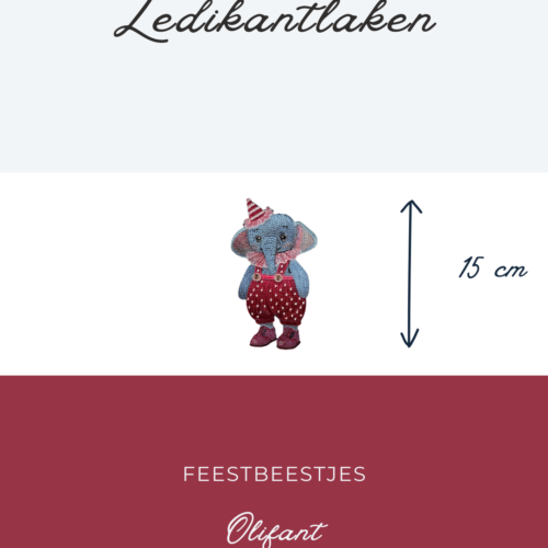 Ledikantlaken Feestbeestjes - Olifant 15