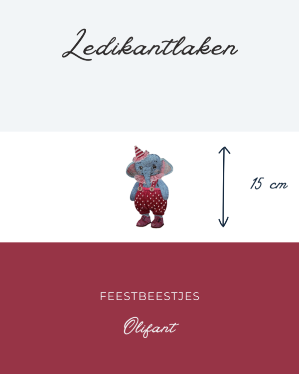 Ledikantlaken Feestbeestjes - Olifant 15