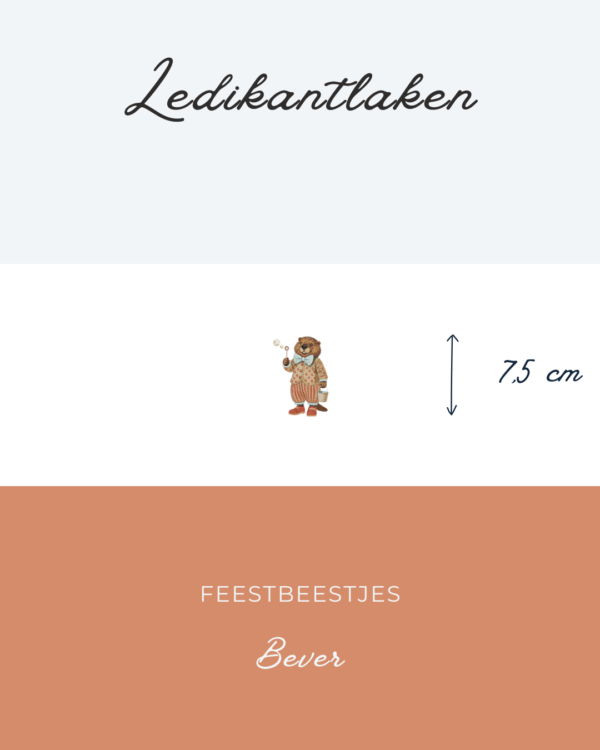 Ledikantlaken Feestbeestjes - Bever 7,5