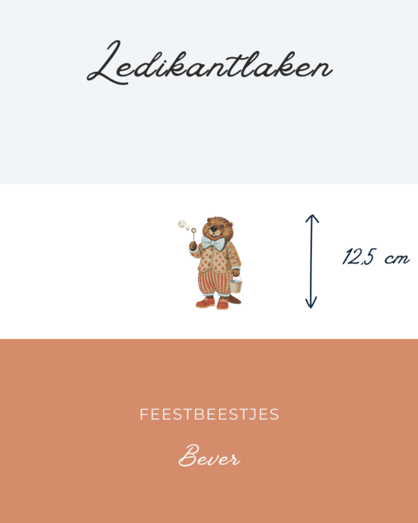 Ledikantlaken Feestbeestjes - Bever 12,5