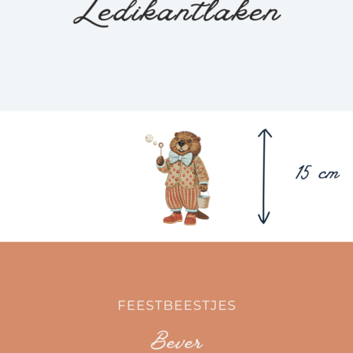 Ledikantlaken Feestbeestjes - Bever 15