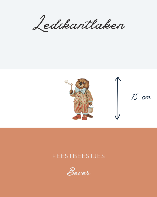 Ledikantlaken Feestbeestjes - Bever 15
