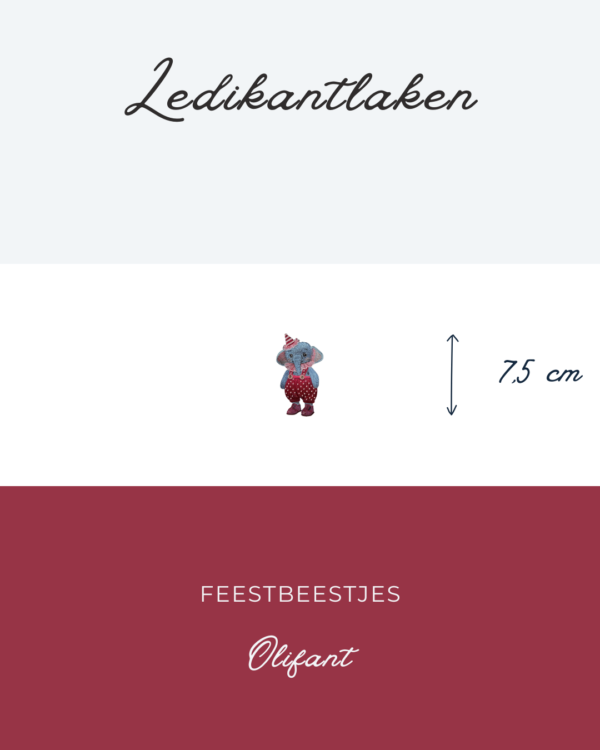 Ledikantlaken Feestbeestjes - Olifant 7,5