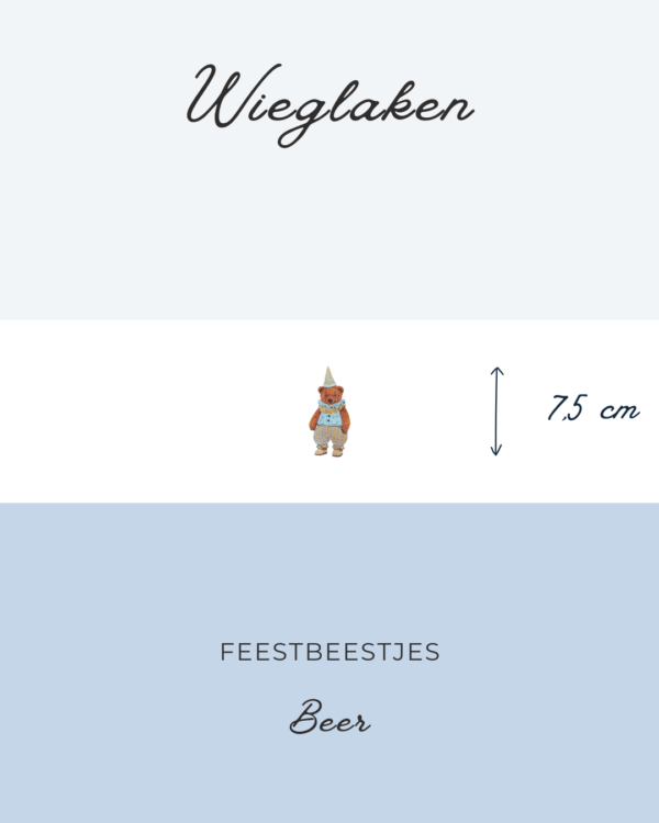 Wieglaken Feestbeestjes - Beer 7,5