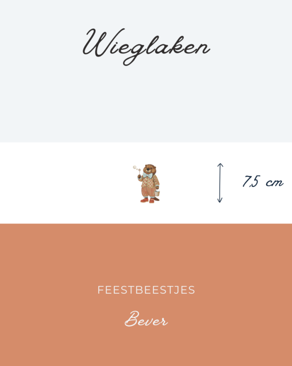 Wieglaken Feestbeestjes - Bever 7,5