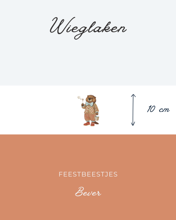 Wieglaken Feestbeestjes - Bever 10