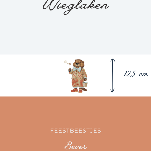 Wieglaken Feestbeestjes - Bever 12,5