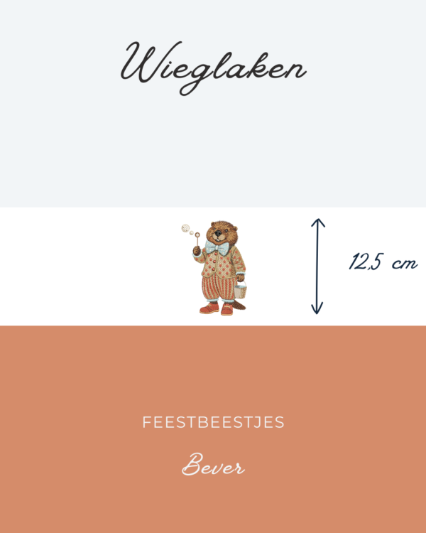 Wieglaken Feestbeestjes - Bever 12,5