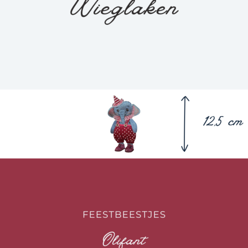 Wieglaken Feestbeestjes - Olifant 12,5