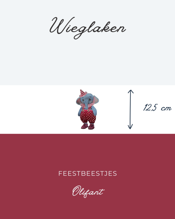 Wieglaken Feestbeestjes - Olifant 12,5