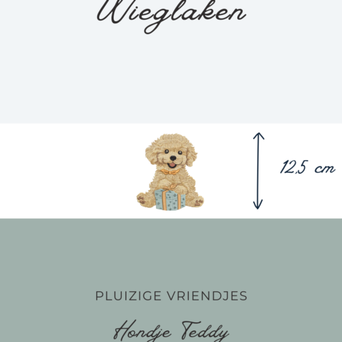 Wieglaken Pluizige Vriendjes - Hondje Teddy 12,5